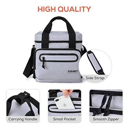 TOURIT Large Lunch Bag 14L Insulated Lunch Box Lunch Cooler for Men Women Work, Black - color: Gray
