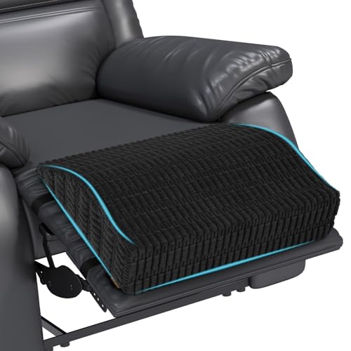 idee-home Recliner Leg Rest Cushion, Recliner Footrest Extender Pillow with Removable Corduroy Cover, Multi Purpose Ergonomic Foot Pillow Back & Lumbar Support Cushion for Bed Sofa Couch, Black - color: Classic Black, size: 20 X 17 X 5 In