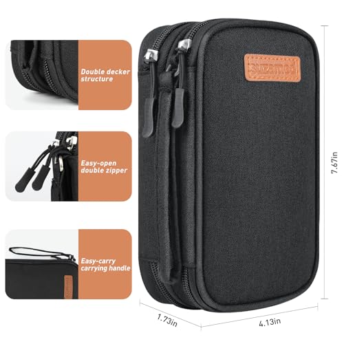 suzamed Insulin Cooler Travel Case, Double Layer Medicine Kit Diabetes Travel Case, Portable Medicine Organizer with 2Pack 150g Ice Pack TSA Approved for Insulin Pens Diabetic Supplies (Black) - color: Black