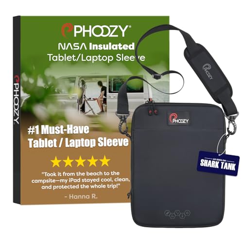 PHOOZY Insulated Thermal Sleeve for Laptops, iPads, MacBooks & Similar Sized Tablets or Laptops up to 11" - Patented NASA Thermal Technology Extends Battery Life in The Cold (Cosmic Black) - color: Cosmic Black, size: Up to 11"