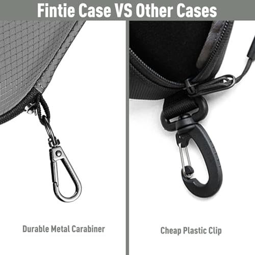 FINTIE Sunglasses Case, Hard EVA Shell Shockproof Sport Glasses Case with Metal Carabiner Travel Zipper Eyeglasses Holder - color: Dark Grey