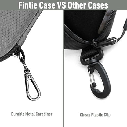 FINTIE Sunglasses Case, Hard EVA Shell Shockproof Sport Glasses Case with Metal Carabiner Travel Zipper Eyeglasses Holder - color: Dark Grey