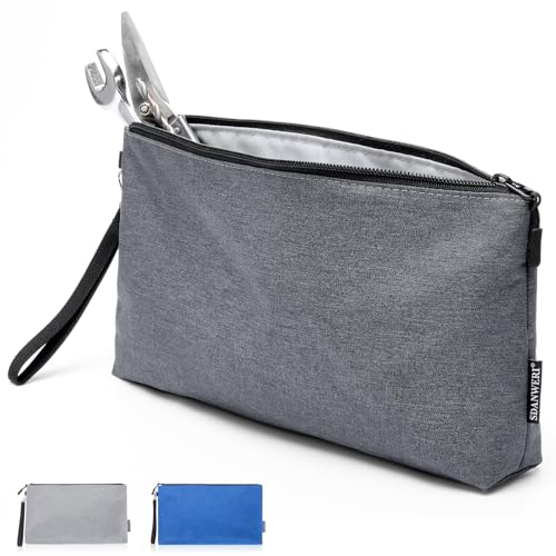 1Pack 12 Inch Tool Bag Zipper Pouch, Small Tool Pouch, Utility Multipurpose Storage Organizer for Tolls, Pencils, Stationary, Travel (Black) - color: Black