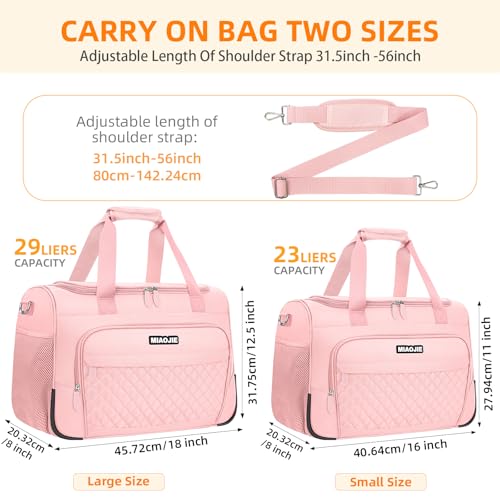 Travel Duffle Bag for Women, Underseat Carry On luggage Bag Foldable Overnight Weekender Hospital Bag Lightweight Airplanes Personal Item Travel Tote Bag for Women Birthday Gifts, 16IN Pink - color: Pink, size: 16IN