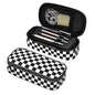 Perinsto Black And White Checkered Pencil Case Big Capacity Multi Compartment Stationery Box Racing Checkerboard Pencil Pouch Holder Desk Organizer For School Office Home - color: Black And White Checkered