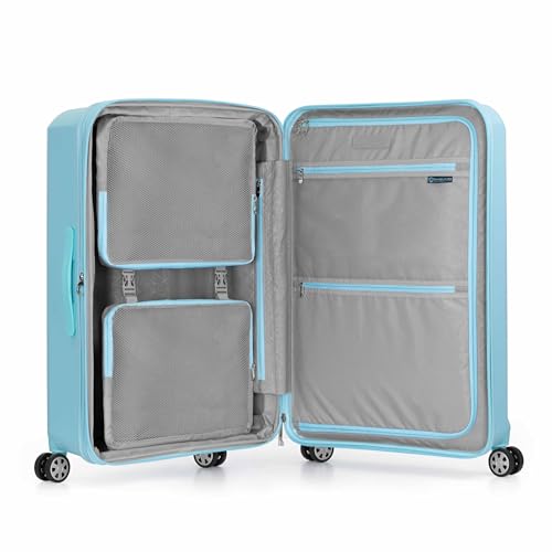 Traveler's Choice Pagosa Hardshell Expandable Luggage with Spinner Wheels, Baby Blue, 30-Inch Large - color: Baby Blue, size: 30-Inch Large