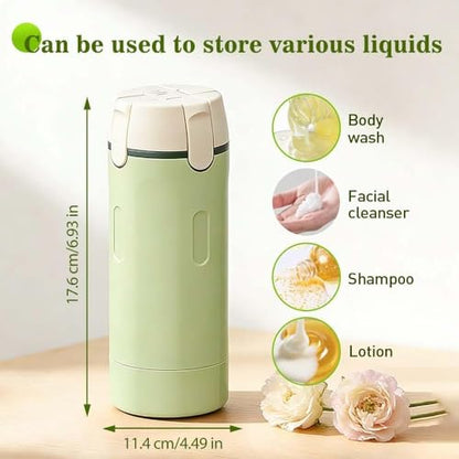 Travel Dispenser Set, 4 Pack 30ml Leak Proof Portable Bottles for Shampoo, Lotion, Conditioner, Cream, with Label Stickers (1, Green) - color: Green