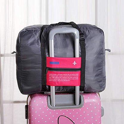 Foldable Travel Duffel Bag 2PCS Sports Gym Tote Water Resistant Carry on Luggage bag Weekender Overnight Bag (Pink+Blue) - color: Blue+Pink