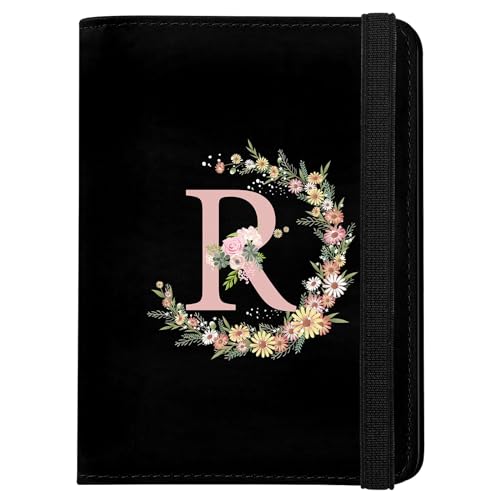 Cute Passport Holder and Holder Combo Passport Cover with RFID Blocking Women Men Compatible Wallet Credit Card Protector (Black-R) - color: Black-R