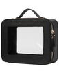 Popvibe Clear Makeup Bag Travel Cosmetic Case Transparent Toiletry Bag with Zipper, Portable Make Up Organizer Traveling Compact Car Bag for Essentials - color: Black, style: Large Luxe