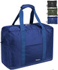 Foldable Travel Duffle Bag with Trolley Sleeve 40L Capacity, Lightweight Packable Travel Duffel Bags with the Keyhole Zipper, Weekender Overnight Nylon Carry on Bag for Men & Women, Blue - color: Blue