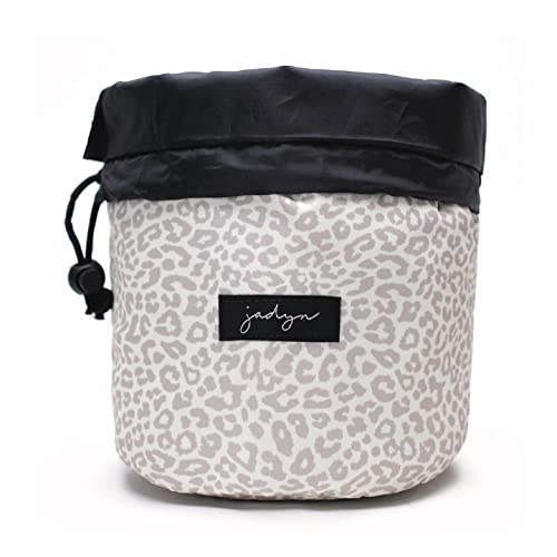 Jadyn Durable Cinch Top Makeup Organizer - Compact Travel Makeup Bag - 7 Interior Pockets for Cosmetics - Drawstring Toiletry Travel Bag for Women - 6L Storage Capacity - (Desert Leopard) - color: Desert Leopard