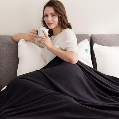 Berkshire Blanket Microfleece Twin Size Bed Blanket Black,Lightweight Soft Breathable Plush Micro Fleece Blanket for Bed Couch Sofa,60x92 Inches - color: Black, size: Twin/Twin XL