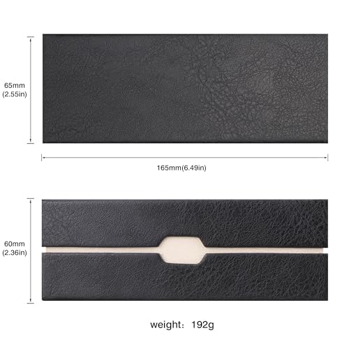 LifeArt Eyeglass Case Hard Shell, Portable Sunglass Case, Fashionable PU Leather Eyeglass Case, Lightweight - color: 2lian_black