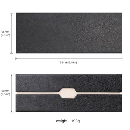 LifeArt Eyeglass Case Hard Shell, Portable Sunglass Case, Fashionable PU Leather Eyeglass Case, Lightweight - color: 2lian_black