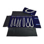 Velet Travel Jewelry Case Roll Bag Organizer for Necklace Bracelet Black Gray Velvet (Blue) - color: Blue