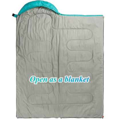 Sleeping Bag - 3 Seasons for Adults Kids Boys Girls Camping Hiking - Warm Cold Weather Lightweight Portable with Compression Bag for Backpacking in Spring, Summer, Fall and Winter - color: 3 lbs-Lake Blue