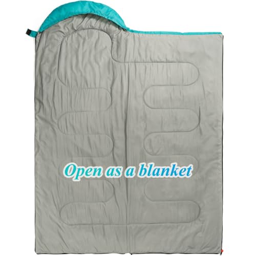 Sleeping Bag - 3 Seasons for Adults Kids Boys Girls Camping Hiking - Warm Cold Weather Lightweight Portable with Compression Bag for Backpacking in Spring, Summer, Fall and Winter - color: 4 lbs-Lake Blue