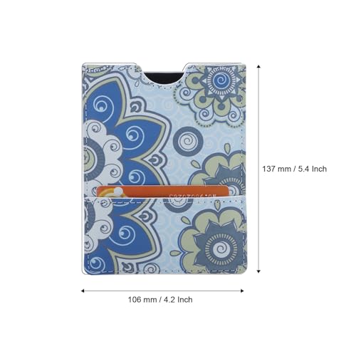 XEYOU Passport Holder Cover - Ultra Slim Premium Vegan Leather Travel Wallet Case Cover - color: Blue Bohemia