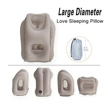Inflatable Travel Pillow for Airplanes-Neck Support Pillow for Long Flights, Portable & Comfortable Airplane Sleep Pillow, Blow Up Pillow for Travel, Office, Camping (Ergonomic Design, Easy to Carry)
