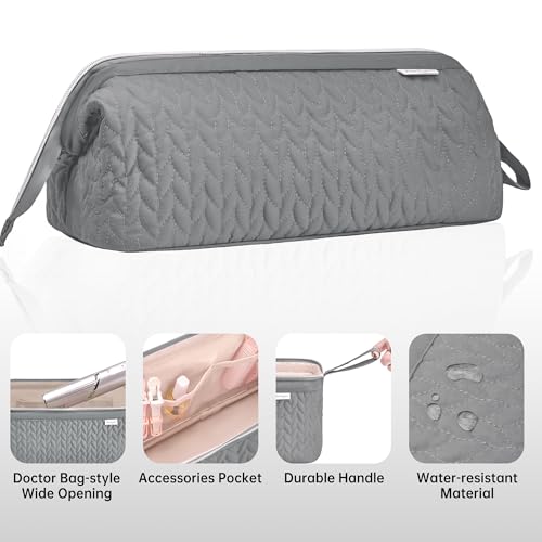 KarSyon Shark Flex Style Case for Dyson Airwrap Hair Dryer Brush Revlon Hair Tools Travel Bag Carrying Case Flat Curling Iron Organizer (Grey) - color: Grey