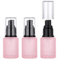 Segbeauty 1oz Frosted Glass Travel Bottles for Toiletries, Pack of 3 Refillable Travel Lotion Bottle, Pink Makeup Pump Dispenser Cream Lotion Containers, 30ml Leak Proof Cosmetic Bottles for Women - color: Pink, style: 3pcs 1oz