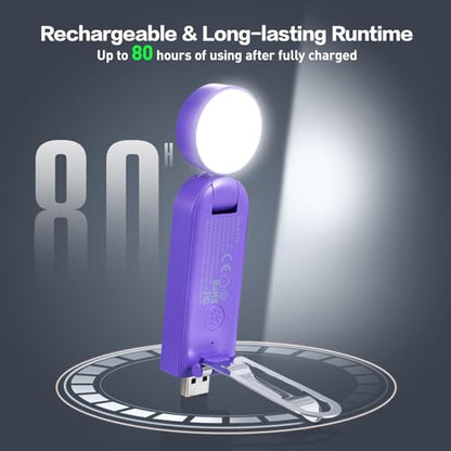 VAVOFO USB Rechargeable Book Light, Blue Light Blocking, Amber Light Clip On Bookmark Shaped Reading Light, Eye Care 6 LEDs Book Light for Bookworms Reading in Bed (Dark Purple) - color: Dark Purple