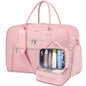 Travel Duffle Weekender Bags for Women - Weekend Bag Womens with Shoe Compartment Carry On Overnight Bag with Toiletry Bag Duffel Bags Wet Pocket Gym Hospital for Labor and Delivery Pink 3 Pcs Set - color: 01-Pink-3Pcs