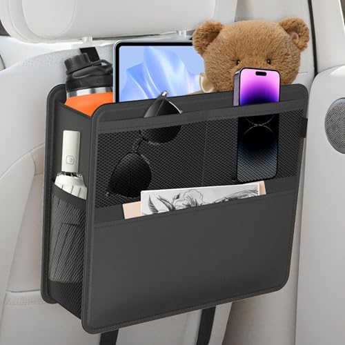 FLORICH 2-in-1 Car Backseat Organizer & Trash Can, Waterproof Hanging Organizer with Storage Pockets for Car Truck SUV - color: C-Backseat&Trash Can 2in1-Black-1Pack