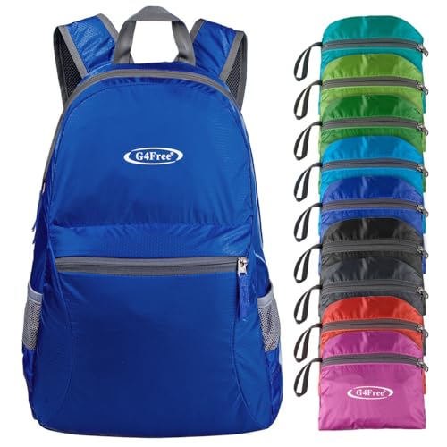 G4Free 20L Lightweight Packable Backpack Travel Hiking Daypack Foldable Backpack for Men Women - color: A-navy Blue