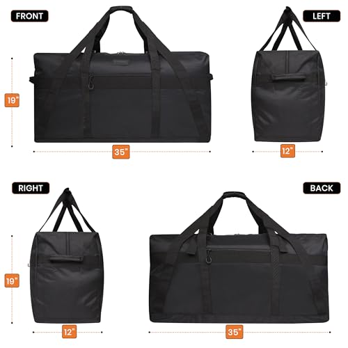 Fitdom 130L 35" Heavy Duty Extra Large Duffle with Upgrade Zipper, Durable & Water Resistant. Perfect as Camping Bag Travel Storage Tent Storage Sports Equipment Bag For Coaches & More