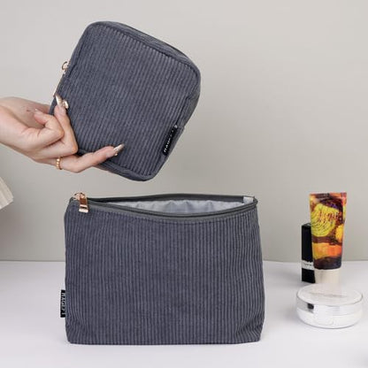 MAGEFY Makeup Bag Small Cosmetic Bag for Women - color: Black-2pcs-Small+Large