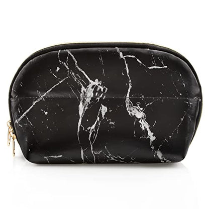 Ethereal Large Cosmetic Bag, Marble Black Travel Makeup Bag Waterproof Makeup Organizer Bag Portable Makeup Bag Purse Small Toiletry Bag for Women - color: 11-marble black
