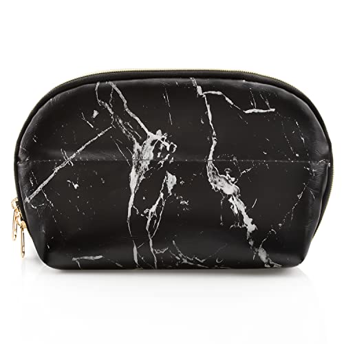 Ethereal Large Cosmetic Bag, Marble Black Travel Makeup Bag Waterproof Makeup Organizer Bag Portable Makeup Bag Purse Small Toiletry Bag for Women - color: 11-marble black