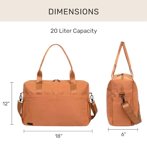 Jadyn Austin Carry-On Travel Duffel Bag for Women, 18” Weekender Bag with Laptop Sleeve, Durable Material, and Trolley Sleeve, Ideal for Work, Gym, and Overnight Trips (Terracotta) - color: Terracotta