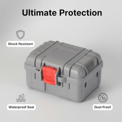 Waterproof & Shockproof Hard Travel Watch Case Storage Box for All Wristwatches & Compatible with Apple Watch Smart Watches (Gray) - color: Gray