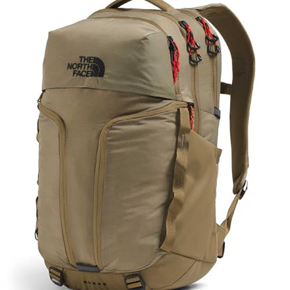 THE NORTH FACE Surge Commuter Laptop Backpack | Daypack With Water Repellent Finish, 16" Laptop Sleeve, Reflective Details - color: Cedar/Lava Red, size: One Size