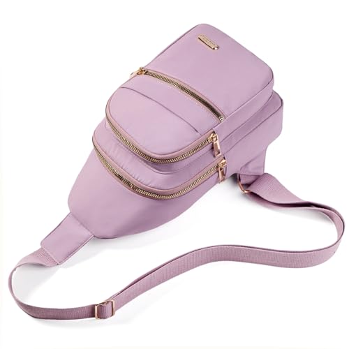 Banelu Crossbody Sling Backpack Sling Bag for Women, Small Cross Body Bag Crossbody Purse for Hiking Traveling Outdoors - color: I Lilac