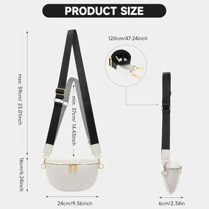 GAEKEAO Crossbody Bags for Women Fashion Sling Purse Fanny Pack Leather Belt Bum Bag Chest Shoulder Bag for Travel Beige - color: A02 Beige