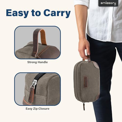 emissary Mens Travel Toiletry Bag, Dopp Kit for Men, Travel Bathroom Shaving Kit Bag for Men,Kit Small Bag for Travel (Light Gray) - color: Light Gray