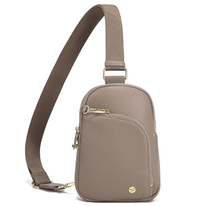 INICAT RFID Blocking Sling Bag, Anti Theft Crossbody Bag for Women Compact Travel Purses Leather - color: Gray