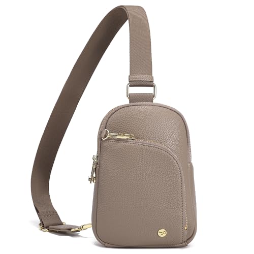 INICAT RFID Blocking Sling Bag, Anti Theft Crossbody Bag for Women Compact Travel Purses Leather - color: Gray