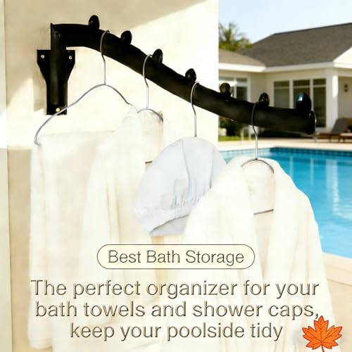 2pcs Swing Clothes Hanger Rack,Wall Mounted Clothes Rack,Heavy Duty Drying Rack,Clothes Hanger Organizer with Swing Arm Holder for Bathroom,Bedroom,Laundry Room,Swimming Pool
