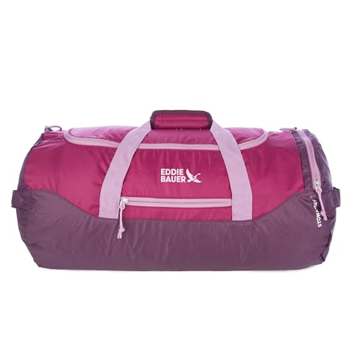 Eddie Bauer Stowaway Packable Duffel Bag | Travel | Foldable | Lightweight | Durable | Ripstop Polyester - color: Port