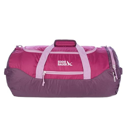 Eddie Bauer Stowaway Packable Duffel Bag | Travel | Foldable | Lightweight | Durable | Ripstop Polyester - color: Port