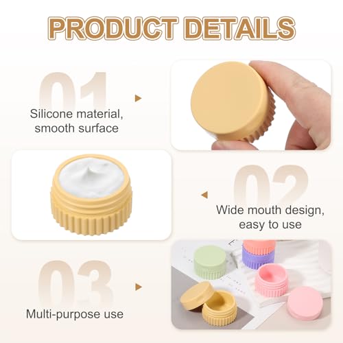 uxcell 4pcs Travel Containers for Toiletries, 0.68oz 20ml Small Silicone Cream Jars Leak-proof Travel Essentials with Lid for Cosmetic Body Skin Cream, Dark Yellow - color: Dark Yellow