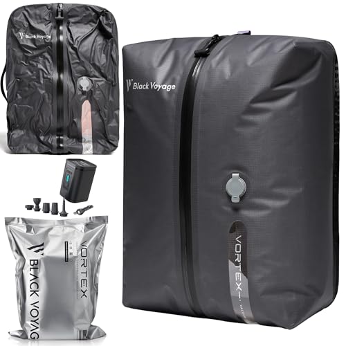 Black Voyage Reusable Vacuum Compression Travel Bag for Carry-On Suitcase and Backpack, Recycled IPX8 Waterproof Space Saver Vacpack (1-Pack, 18L - Pump Included) - color: Gray 18L (1-Pack), size: 18L (Air Pump Included)