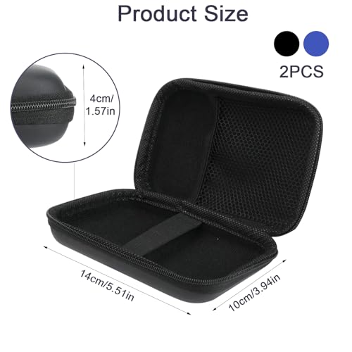 Zoyiancy Power Bank Case, Hard Cover Cable Storage Bag, Travel Shockproof Carrying Portable Eva Case for Power Cable Earbuds Power Bank (Black, Blue) - color: Black, Blue