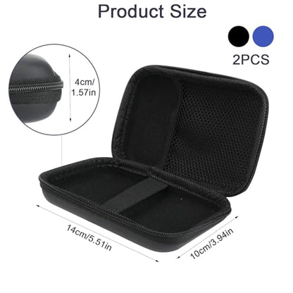Zoyiancy Power Bank Case, Hard Cover Cable Storage Bag, Travel Shockproof Carrying Portable Eva Case for Power Cable Earbuds Power Bank (Black, Blue) - color: Black, Blue