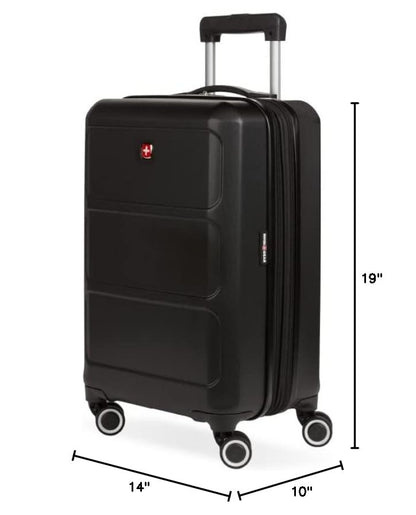 SwissGear 8090 Hardside Expandable Luggage with Spinner Wheels, Black, Carry-On 20-Inch - color: Black, size: Carry-On 20-Inch